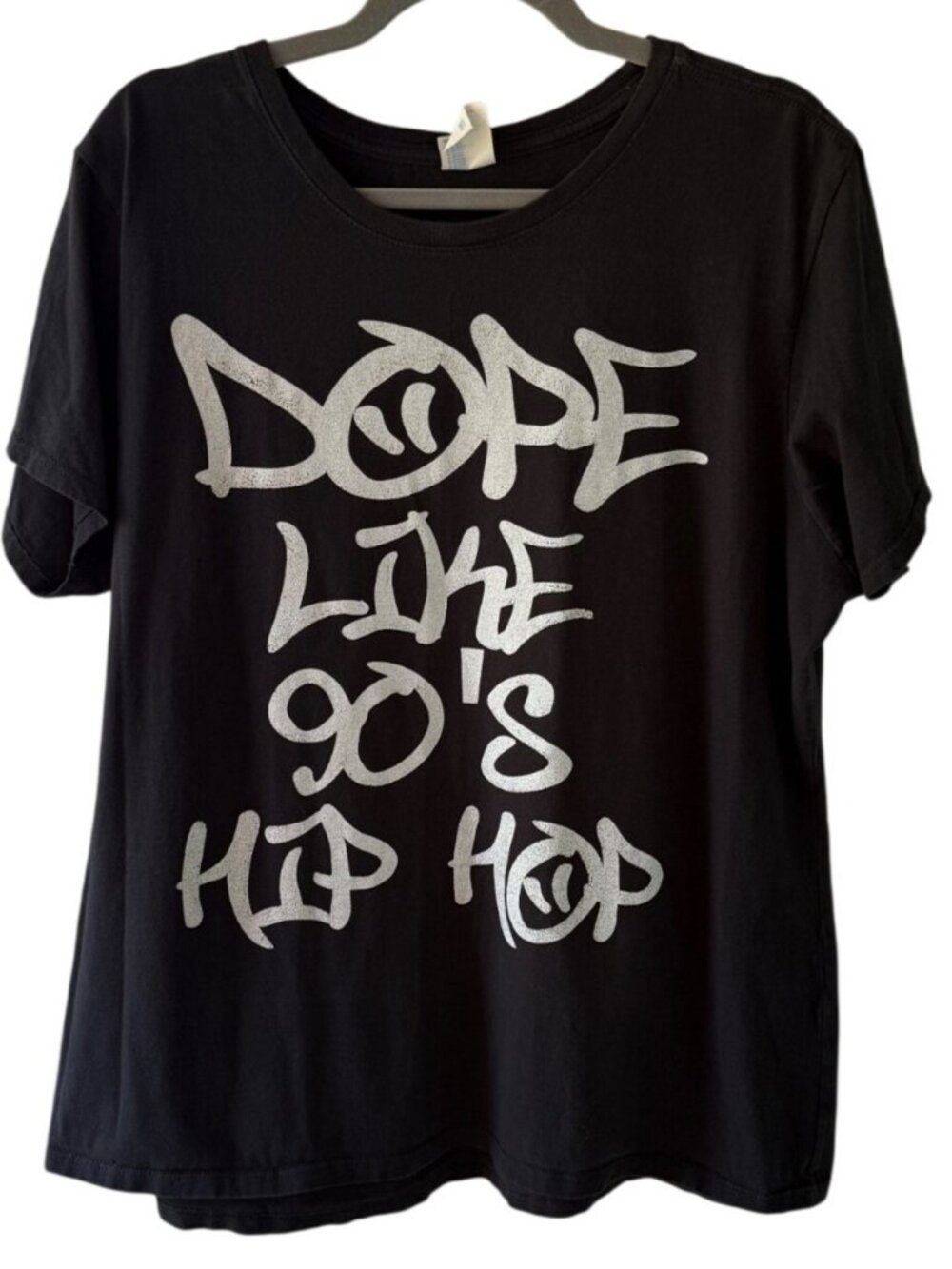 Dope Like 90s Hip Hop Tee Womens XXL Black Shirt White Graphic Streetwear